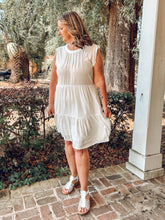 Tia Tiered Curvy Dress | White