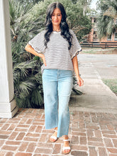 Scalloped Striped Top | Cream
