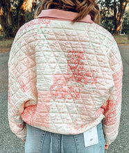Quilted Floral Quarter Top | Pink