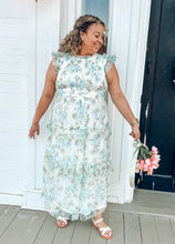 Floral Tulle Midi Dress | Blue