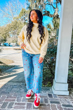 My Heart Embroidered Denim