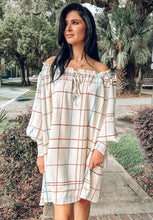 Plaid Ruffle Mini Dress | Cream