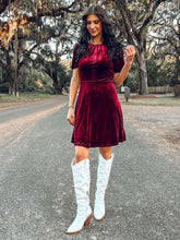 Sleigh Velvet Mini Dress | Burgundy