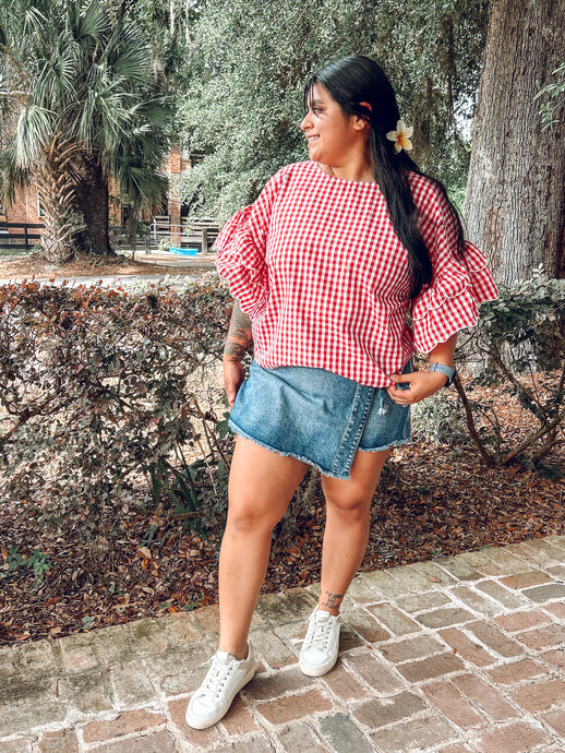 Freedom Gingham Top | Red