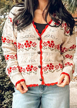 Pretty Floral Cardigan | Red Cream