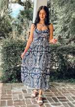 Fleur Bow Midi Dress | Navy