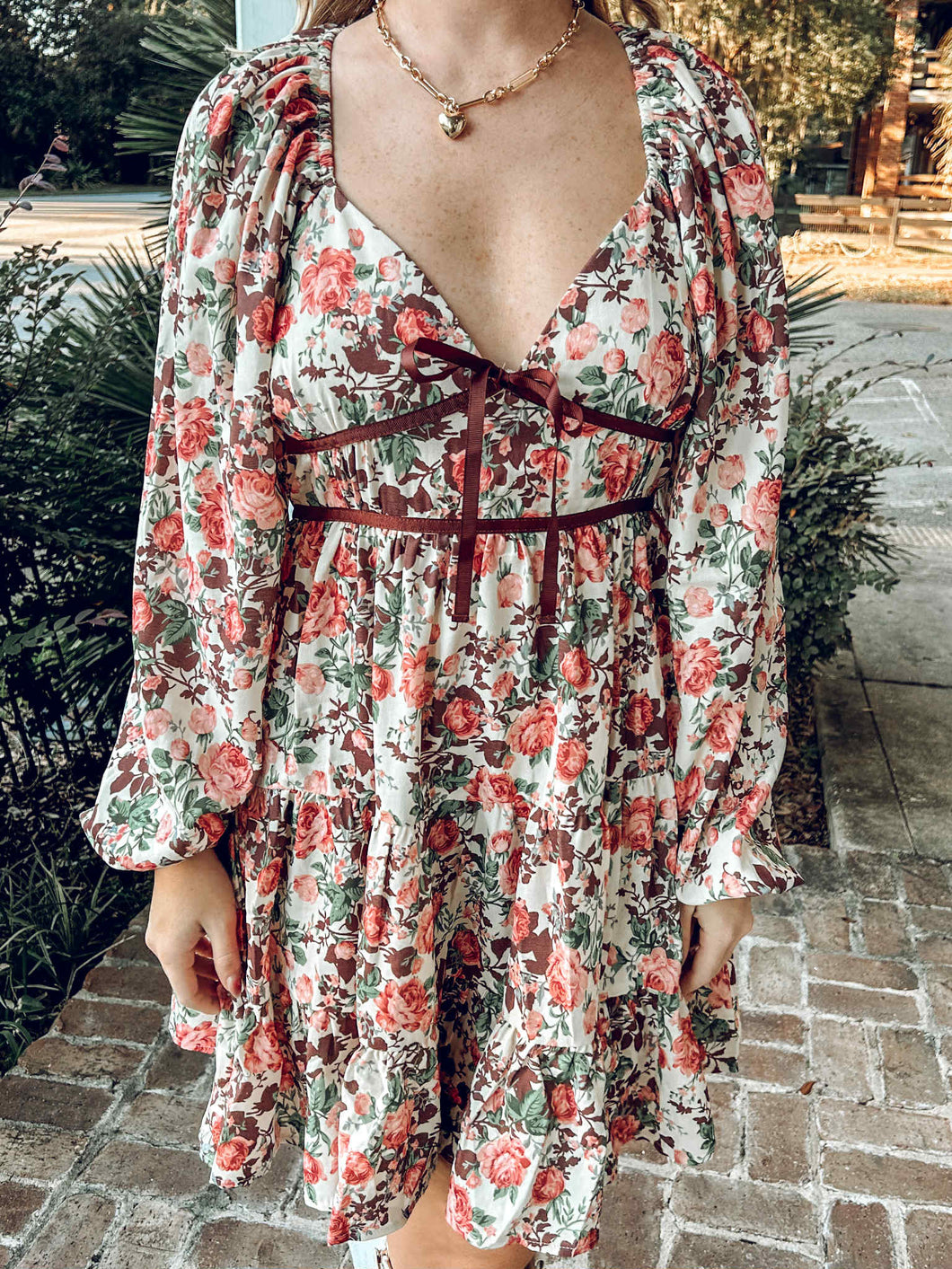 Tea Fall Floral Dress | Cream Medium Tea Fall Floral Dress | Cream Medium