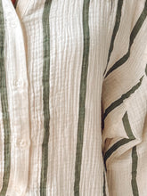 Cotton Dolman Striped Top | Olive