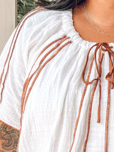 Fall Piped Boho Dress | White