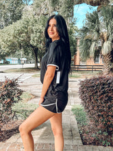 Contrast Trim Skort Set | Black/white