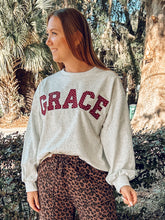 Grace Polka Dot Patch Sweatshirt | Grey