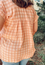 Brunch Date Checkered Top | Apricot