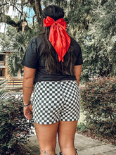 Checkered Denim Skort | Black