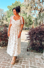 Floral Tied Corset Dress | Beige