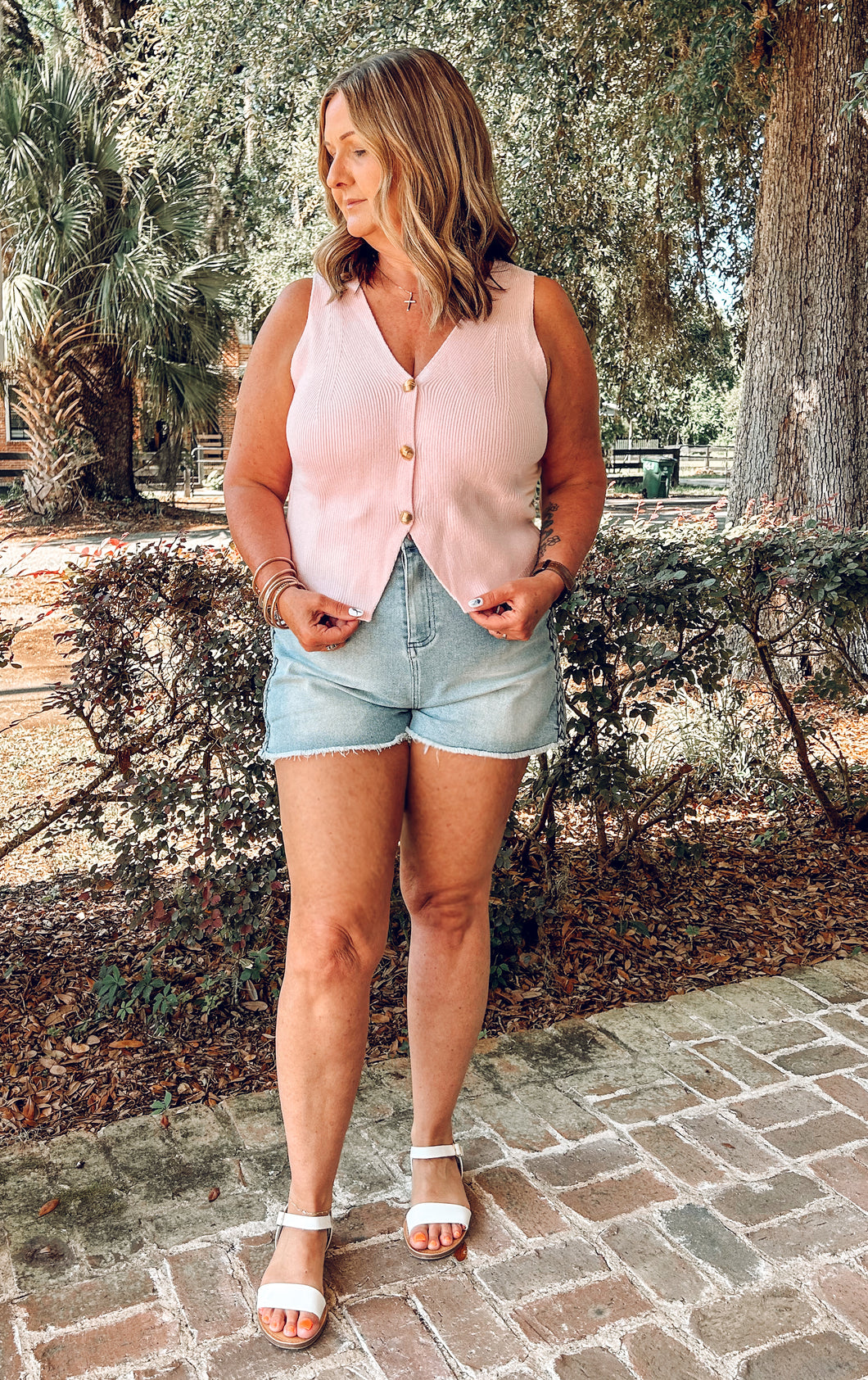 Brit Braided Denim Shorts