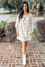Plaid Ruffle Mini Dress | Cream