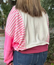 Candy Striped Sweatshirt | Pink