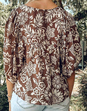 Boho Wave Floral Top | Mocha