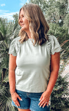 Eyelet Ruffle Top | Sage
