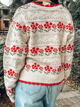 Pretty Floral Cardigan | Red Cream