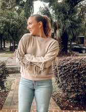Ribbed Side Tie Detail Knit | Taupe