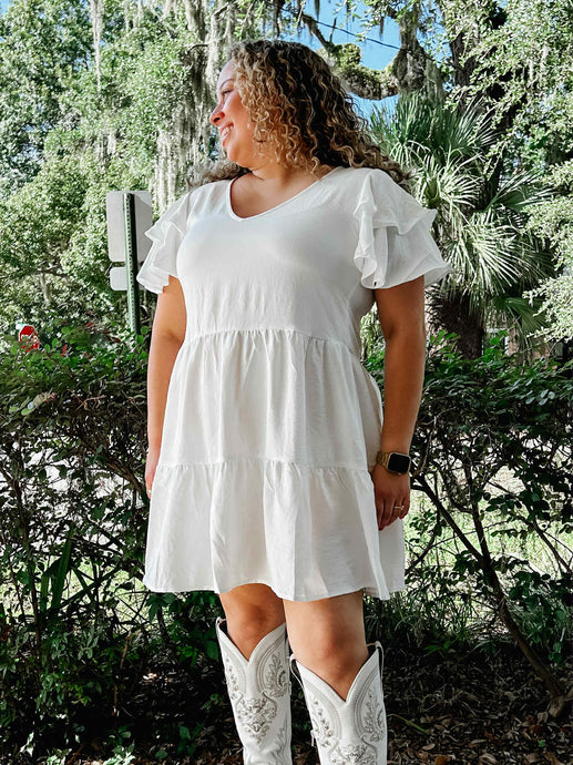 Light Up Tiered Dress | White