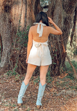 Coastal Denim Halter Romper | White