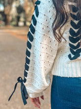 Threaded Bow Cardigan | Cream