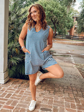 Beach Day Striped Romper | Navy