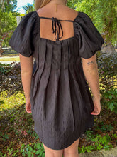 Joy Textured Babydoll Dress | Black
