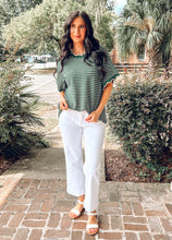 Scalloped Striped Top | Green