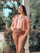 Fiona Floral Bow Top | Mauve
