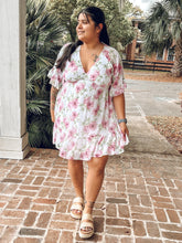 Britt Ruffle Floral Dress | White