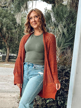 Relaxed Knit Cardigan | Rust