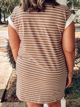 Striped Tee Shirt Dress | Mocha