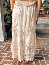 Lace Boho Maxi Skirt | Cream