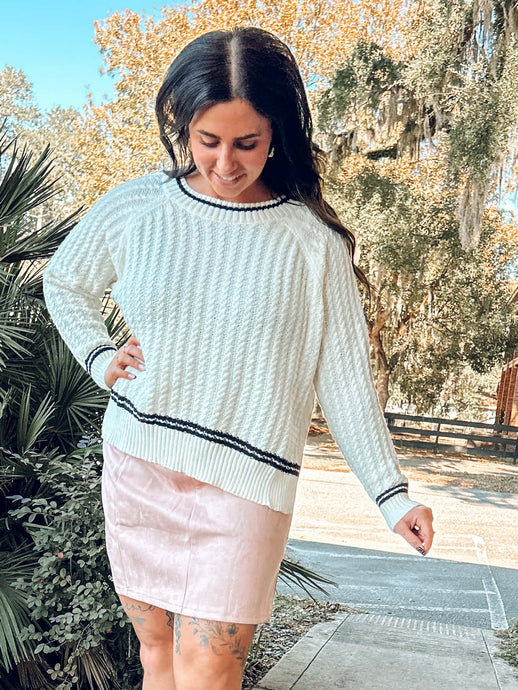 Soft Cable Knit Sweater | Ivory