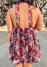 Rose Garden Halter Dress | Sangria Red