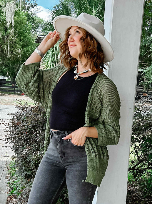 Relaxed Knit Cardigan | Sage