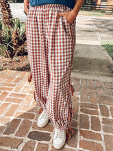 Gingham Bow Tie Cargo Pant | Brown