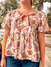 Kate Floral Bow Peplum Top