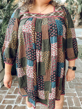 Patsy Patched MIni Dres | Olive