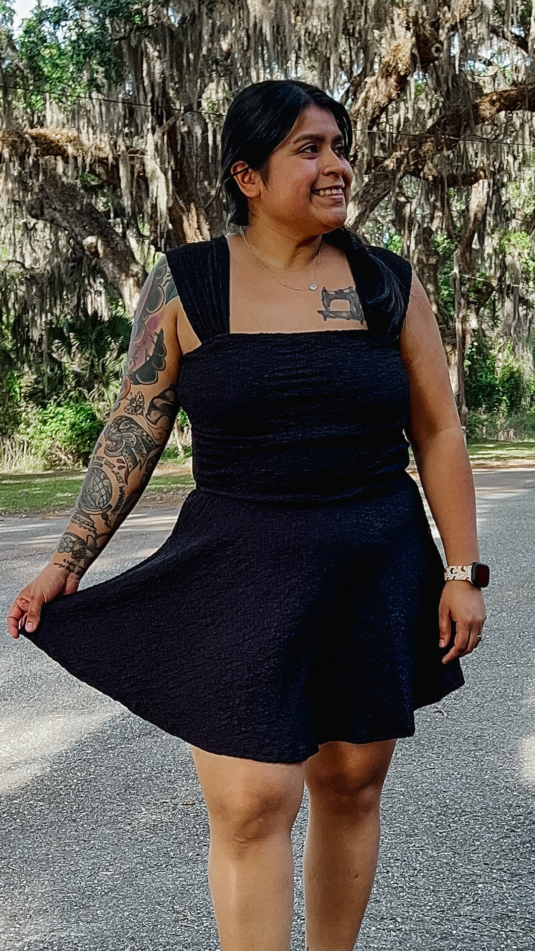 Sway Textured Romper | Black