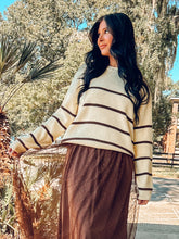 Striped Raw Knit Top | Butter Yellow