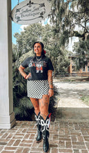 Checkered Denim Skort | Black