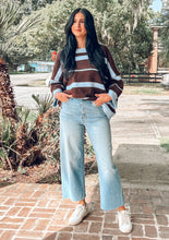 Cozy Colorblock Sweater | Blue/Brown