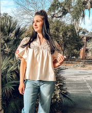 Floral Poplin Top | Cream