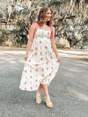 Scalloped Tile Maxi Dress | Pink