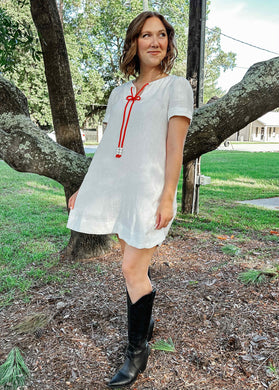 Keep Up Gauze Dress | White