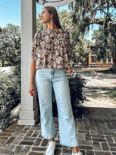 Boho Wave Floral Top | Mocha